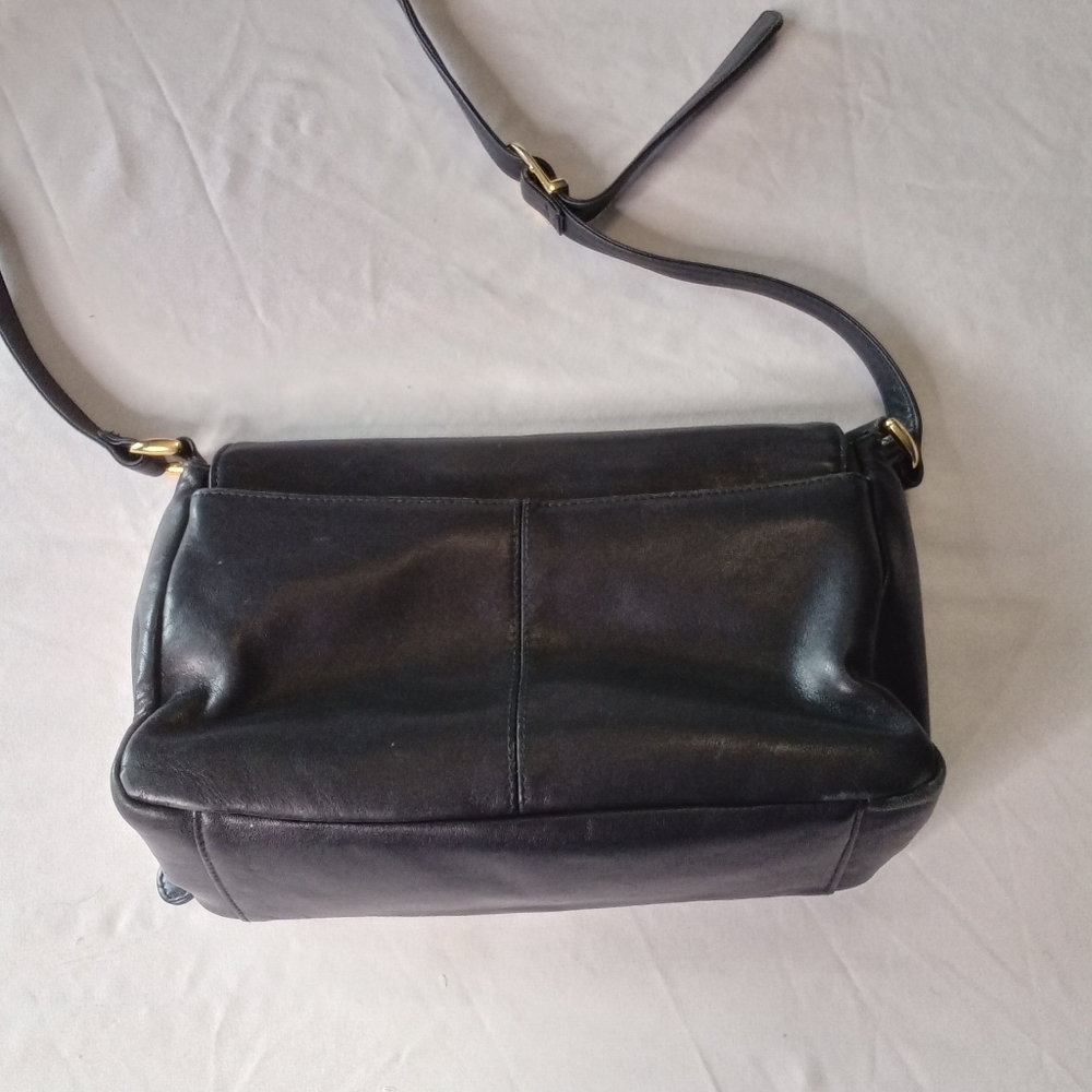 ETIENNE AIGNER Vintage Black Leather Shoulder Bag Handbag Multi Section 10x6.5x3 - Picture 8 of 11